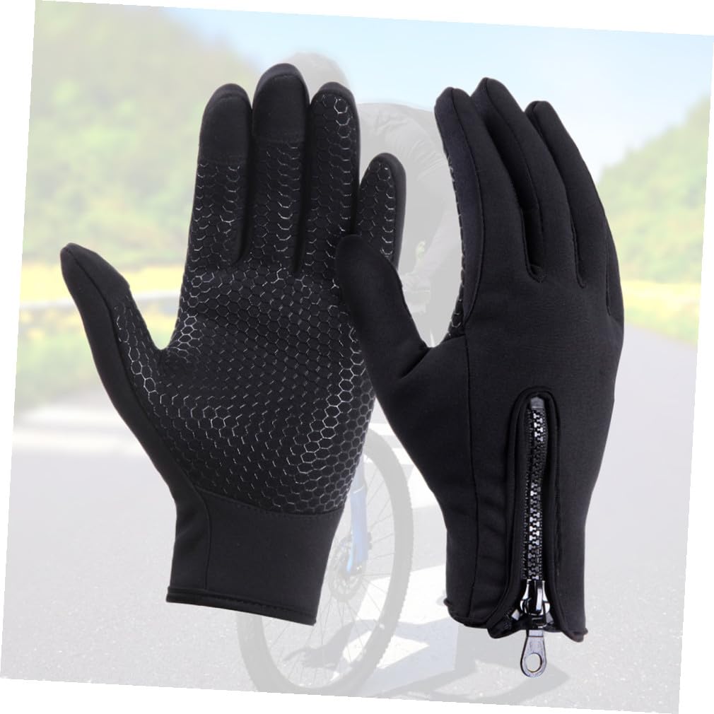 Toddmomy 3piezas Guantes Táctiles De Invierno Para Hombre y Mujer Guantes Antiviento y Cálidos Para Conducción y Actividades Al Aire Negro Talla
