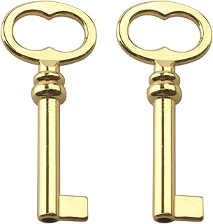 KY-1L Hollow Barrel Antique Skeleton Key, Jewelry Box Replacement Keys, Skeleton Key for Some Old Jewelry and Trinket Boxes (2 Pcs)