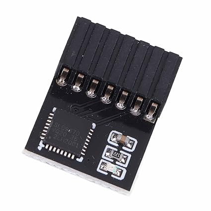TPM 2.0 Module, Black PCB 14Pin SPI TPM 2.0 Encryption Security Module Remote Card Replacement TPM Chip Computer Components Fit for Motherboard Fit for Win11 System