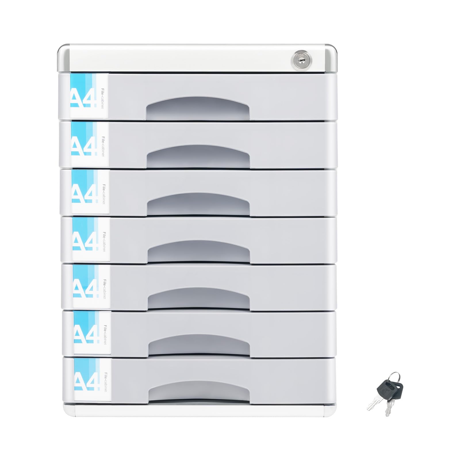 Organizer per cassetti, con 7 cassetti, per ufficio, 30 x 36 x 40,5 cm