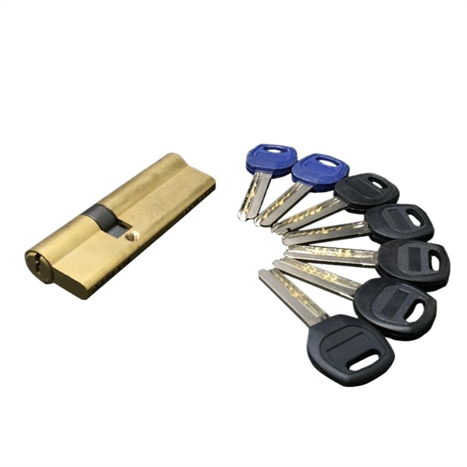 Wangshaowei 65Mm Middle Barrel Lock 65-110Mm Brass Lock Cylinder With 2+5Keys Entry Door Security Core Entrance Handle(65Mm Middle)