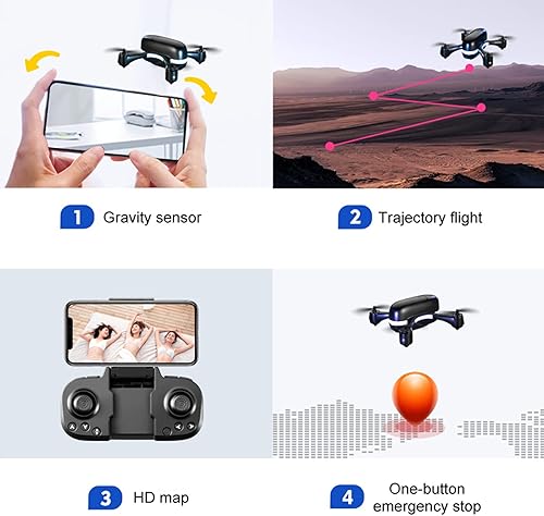 Miniatura 7 de GoolRC Mini dron S88 con cámara para adultos, 4K HD FPV Drone para niños, posicionamiento de flujo óptico RC Quadcopter con giro 3D, retención de