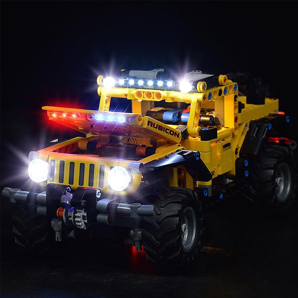 Kyglaring LED Lighting Kit for Lego Technic 42122 Jeep Building Set (No Model) - Lights Set Compatible with Lego 42122 Wrangler 4x4 Toy Car - Without Building Set(Standard Version)