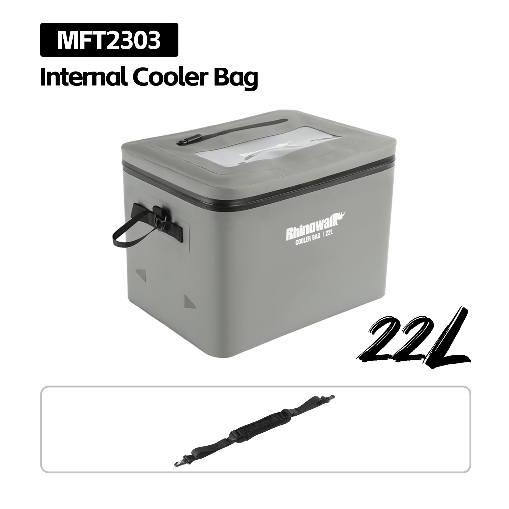 Rhinowalk Insert de sac isotherme étanche de 22 l - Poche intérieure isolée avec fermeture éclair hermétique - Sac isotherme pour moto