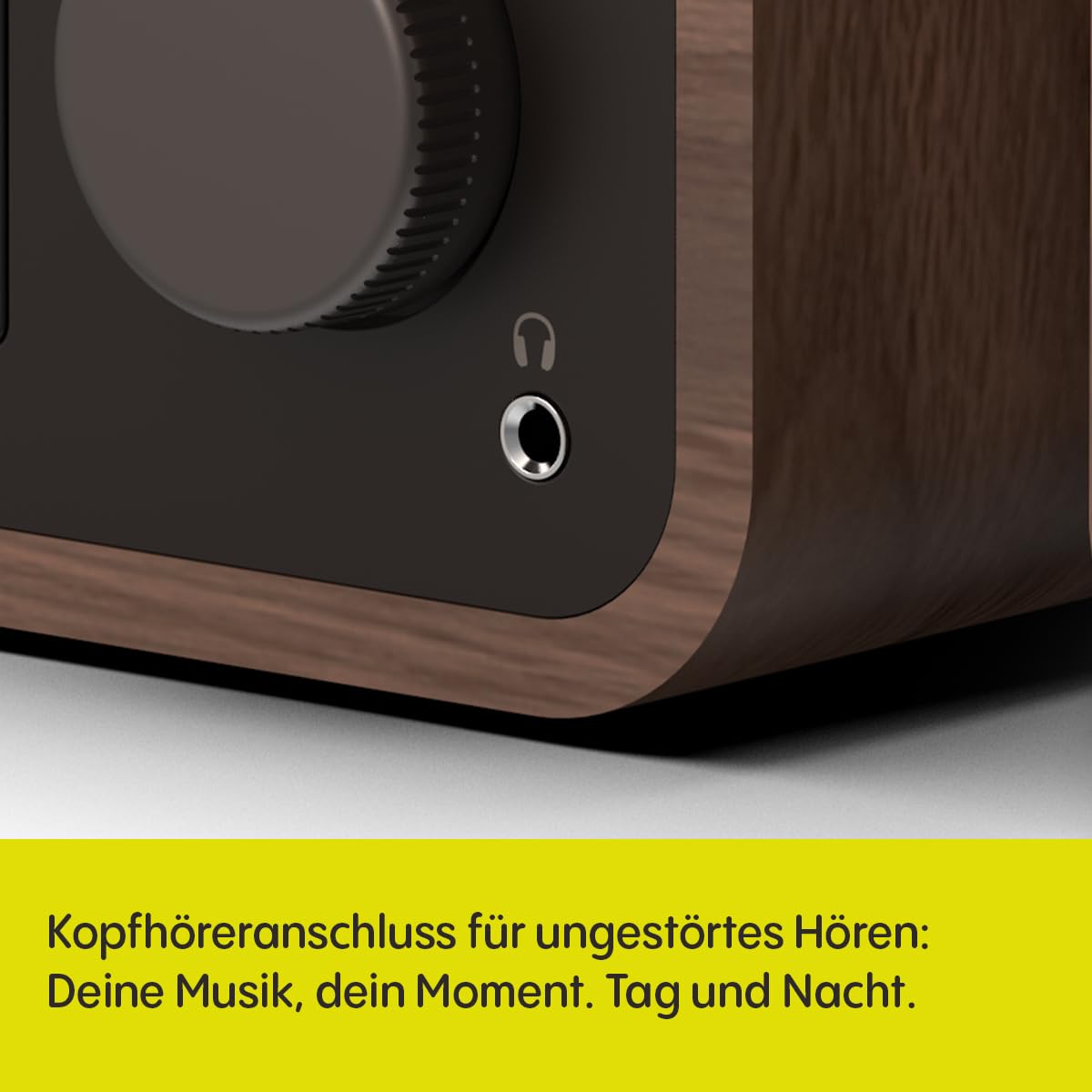 Pure Classic Stereo Mini Mikro HiFi Anlage mit CD-Player DAB+ Radio Bluetooth 5.3 USB AUX Kopfhöreranschluss Fernbedienung 40 W Stereo Holzoptik – Kaffeebraun/Walnuss