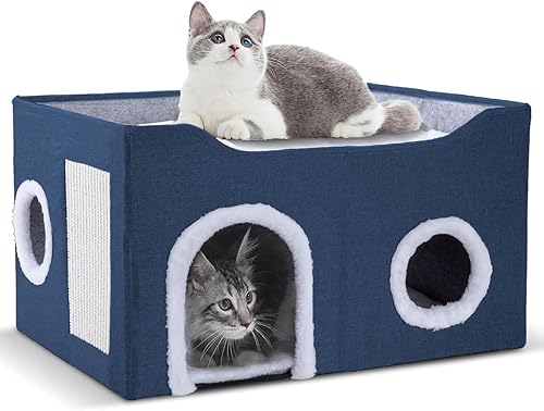 Cat House for Indoor Cats – Foldable Cat Cave &