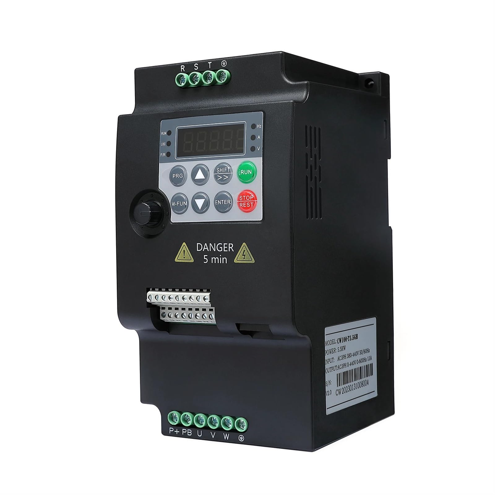 2RD58I8PM 220V/380V Economical VFD Variable Frequency Drive Converter Inverter 0.75/1.5/2.2/4/5.5KW Motor Speed Controller(3-phase 380v-5.5kw,3-phase 380V)