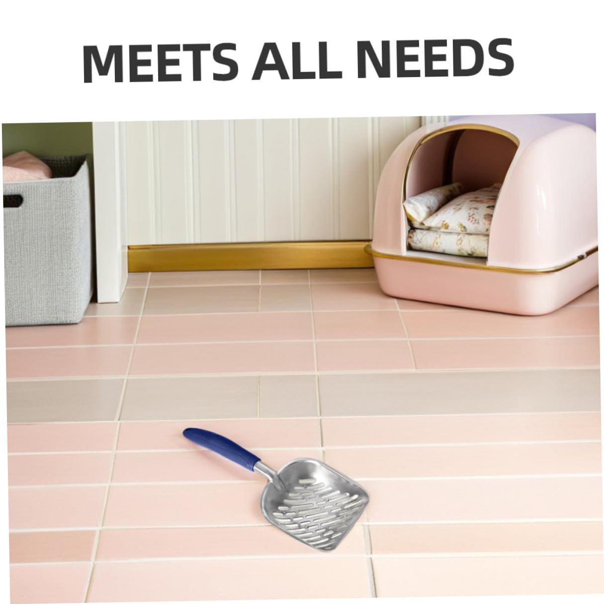 Abaodam 2 pièces Pelle à Litière Chat Alliage Scoop Ergonomique à Larges Trous pour Filtrage Rapide Compatible Toutes Litières Poignée Confortable Antirouille