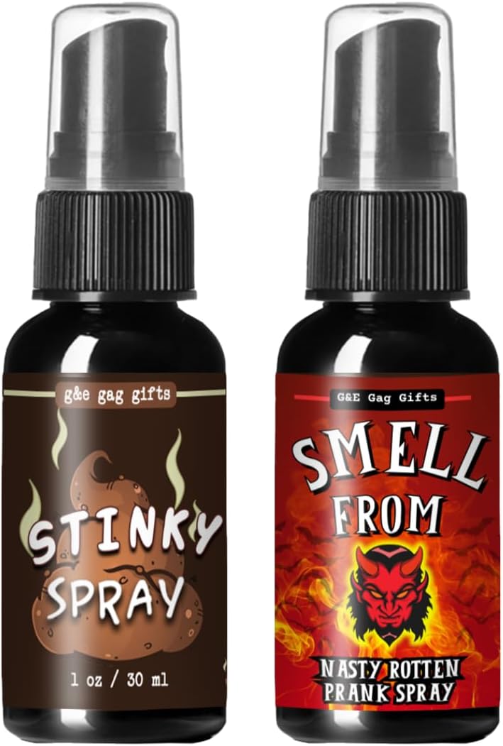 Ultimate Stink Prank Combo – Stinky Fart Spray + Smell From Hell (Hot Garbage Scent) – 2 Hilarious Gag Sprays, Room-Clearing Fun, Made in USA