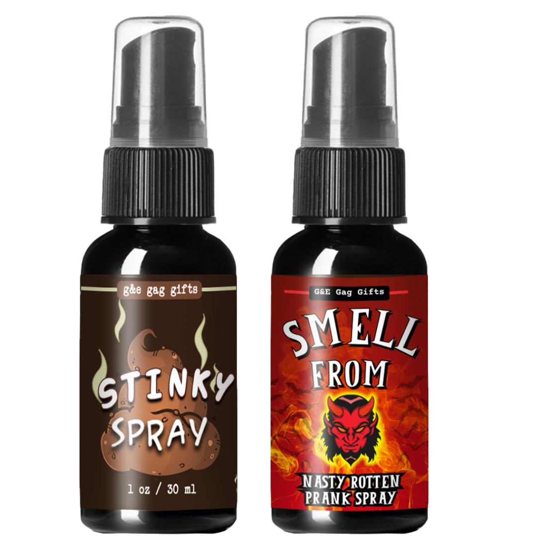 Ultimate Stink Prank Combo – Stinky Fart Spray + Smell From Hell (Hot Garbage Scent) – 2 Hilarious Gag Sprays, Room-Clearing Fun, Made in USA