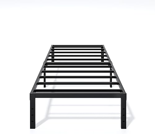 Miniatura 17 de Base de cama de metal tamaño Queen – Base de cama de plataforma Queen resistente de 12 pulgadas, no necesita somier, fácil montaje, sin ruido, base