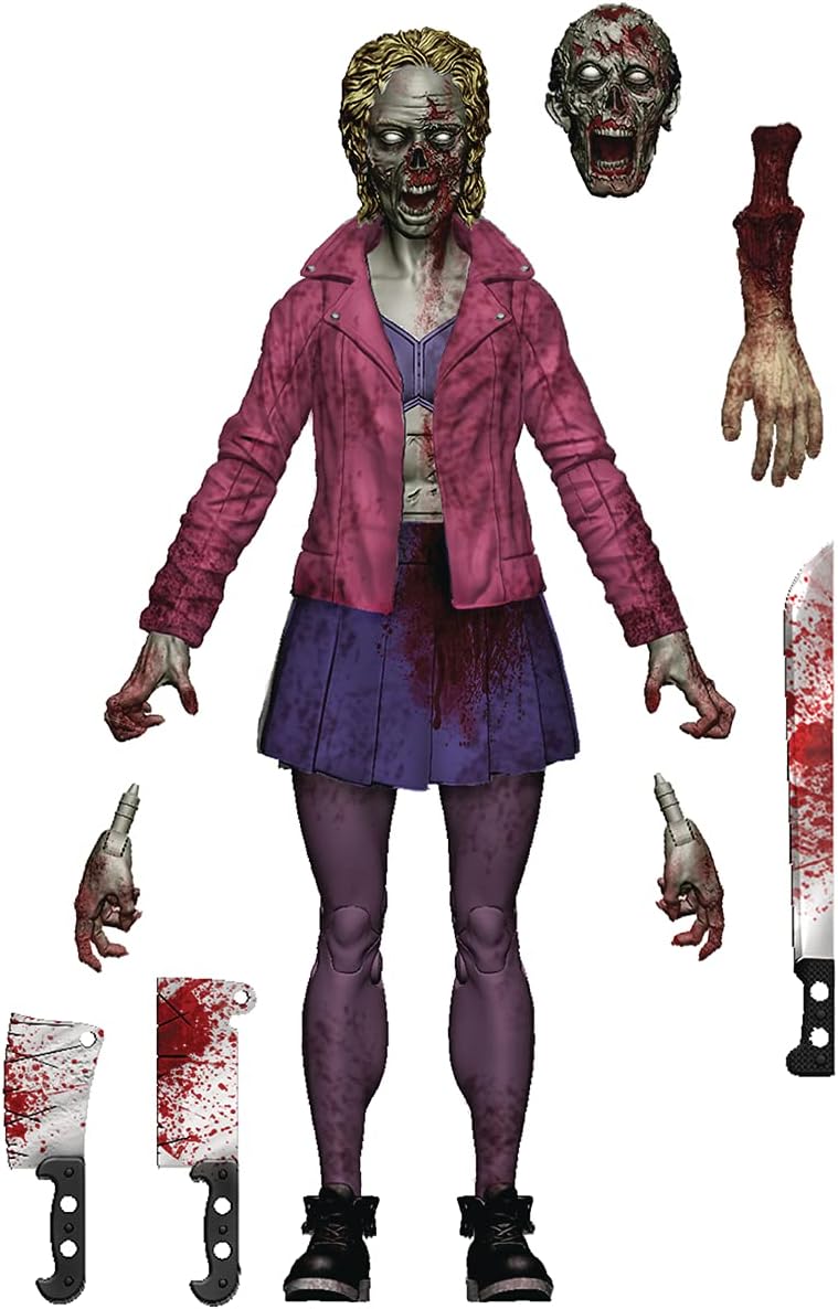 Vitruvian H.A.C.K.S. Zombie Series – Magenta Ladies Action Figure - Highly Articulated Collectible and Customizable Figurine with Interchangeable Parts and Accessories - 1:18 Scale