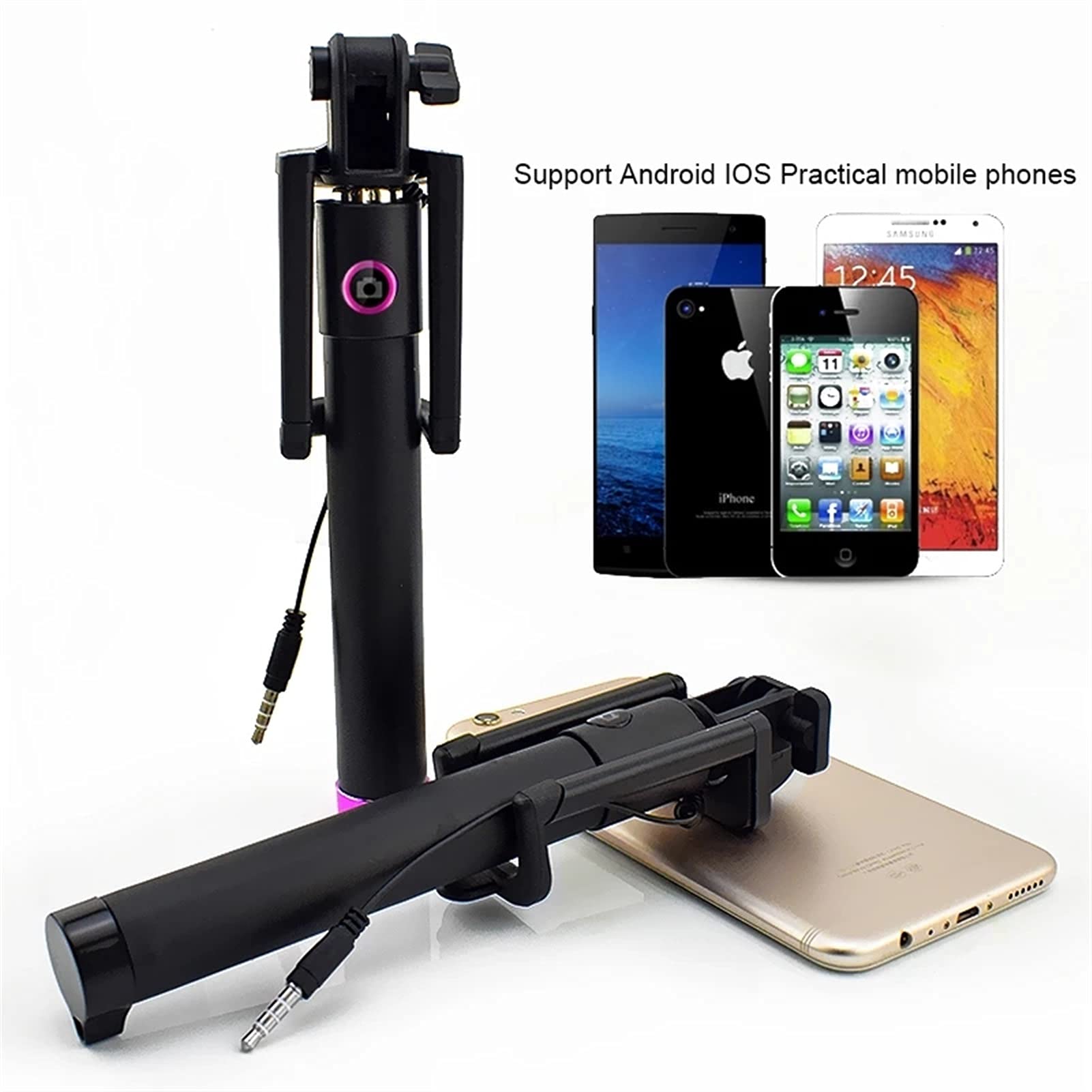 SCRUBY Bastone per selfie estensibile monopiede palmare fotocamera pieghevole supporto mini treppiede selfie 27,5 cm-80 cm (oro)