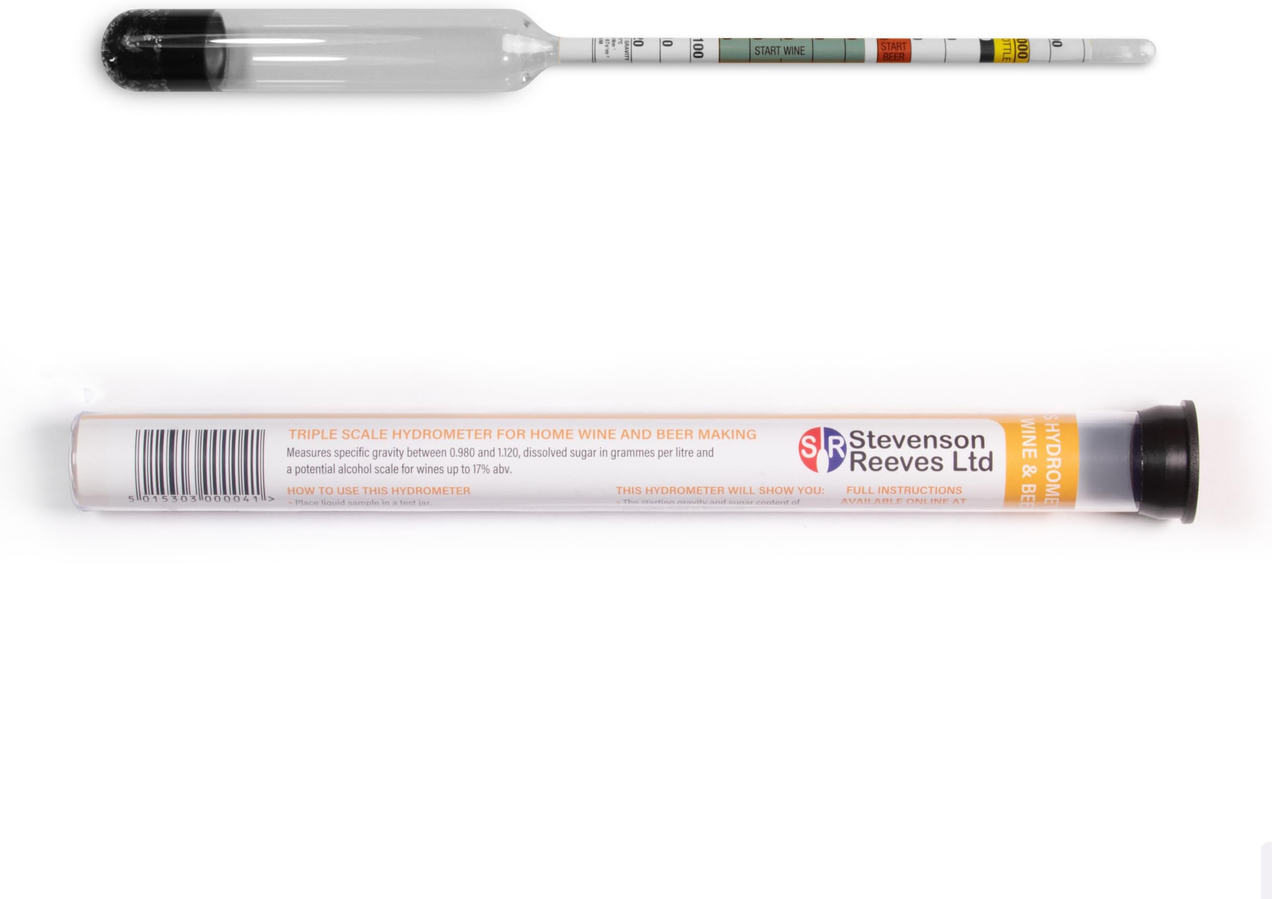 Triple Scale Hydrometer (S1011) For Home Brewing and Winemaking