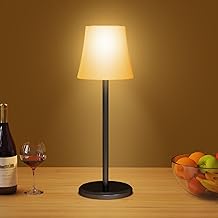 Suright Wireless Table Lamp with 3 Color Modes+RGB, Adjustable Brightness Rechargeable Bedside Lamp, IP54 Waterproof Desk Lamp for Restaurant, Bedroom, Bar