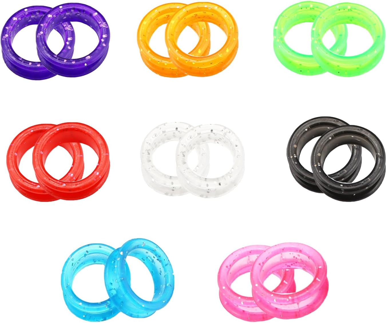 80 Pcs Round Scissors Finger Rings, Silicone Shear Thumb Grips Inserts Grooming Finger Protectors for Dog Hair Pet Shears Cutting