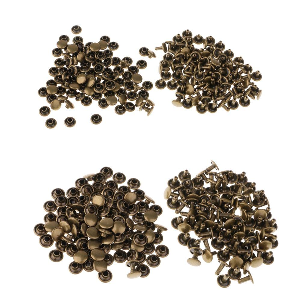 Bnf® 200 Pieces Bronze Leather Double Cap Rivets 8mm 6mm for Leathercraft|Crafts|Leathercrafts|Leathercraft Accessories|Studs, Rivets & Tacks-image-49