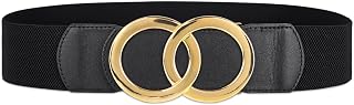 Women's Fashion Classic Metal Buckle Leather Belt with Jeans Dress