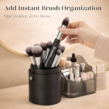BEAKEY Makeup Brush Set,13 Pcs with Case,10 Brushes and 2 Sponges