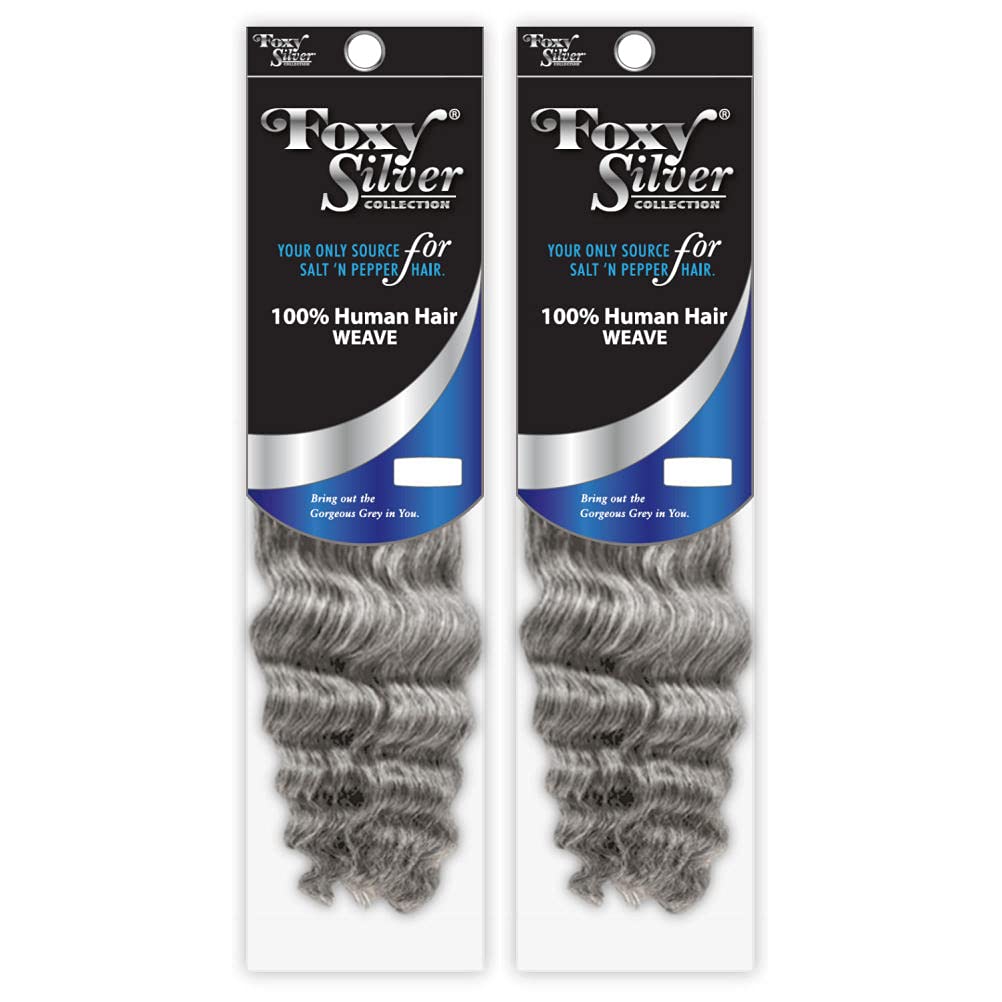Foxy Silver (Foxy Weave - Hh Ocean Wave 8 Inch - 1 Pack) - Human Hair Weave in 44