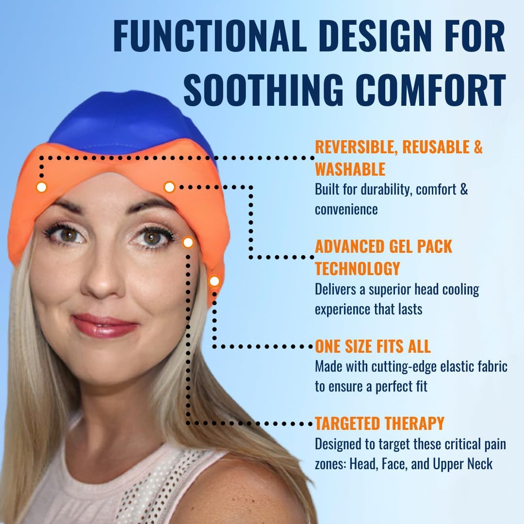 Migraine Relief Ice Head Wrap – Headache Relief Cold Gel Cap, Wearable Ice Face Mask & Cold Compress for Sinus Pressure, Stress & Hangover | Total Blackout Cooling by Soothie - Image 5