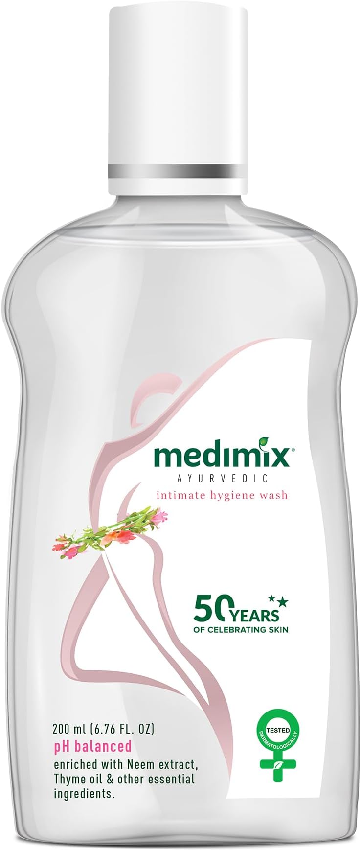 Medimix Intimate Hygiene Wash - Ph Balanced - Enriched with Neem Extract, Bisabolol, Thyme Oil & Other Essential Ingredients- Prevents Dryness, Odor, Infection & Irritation - 200 ml