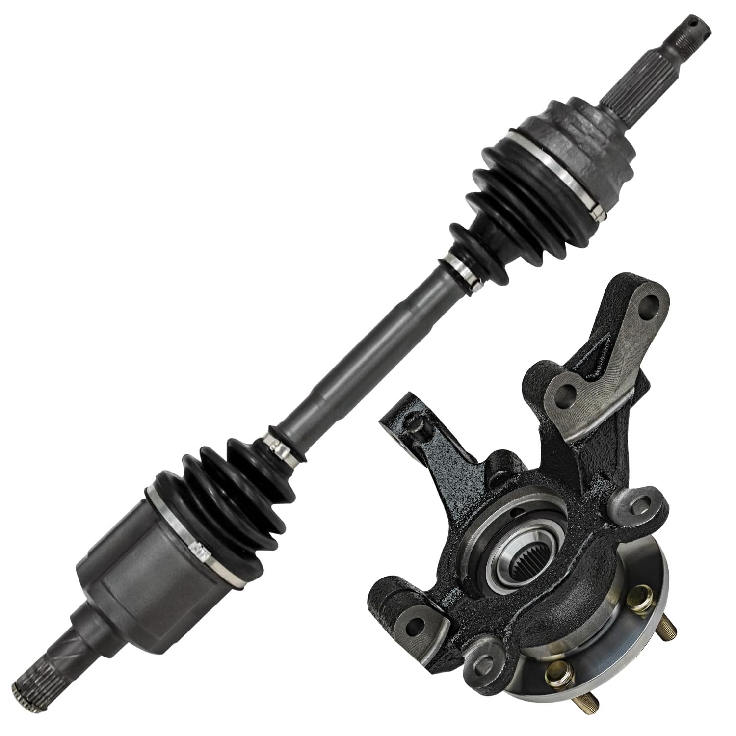 Detroit Axle - 2pc Front Left Steering Knuckle Kit for 07-11 Dodge Caliber