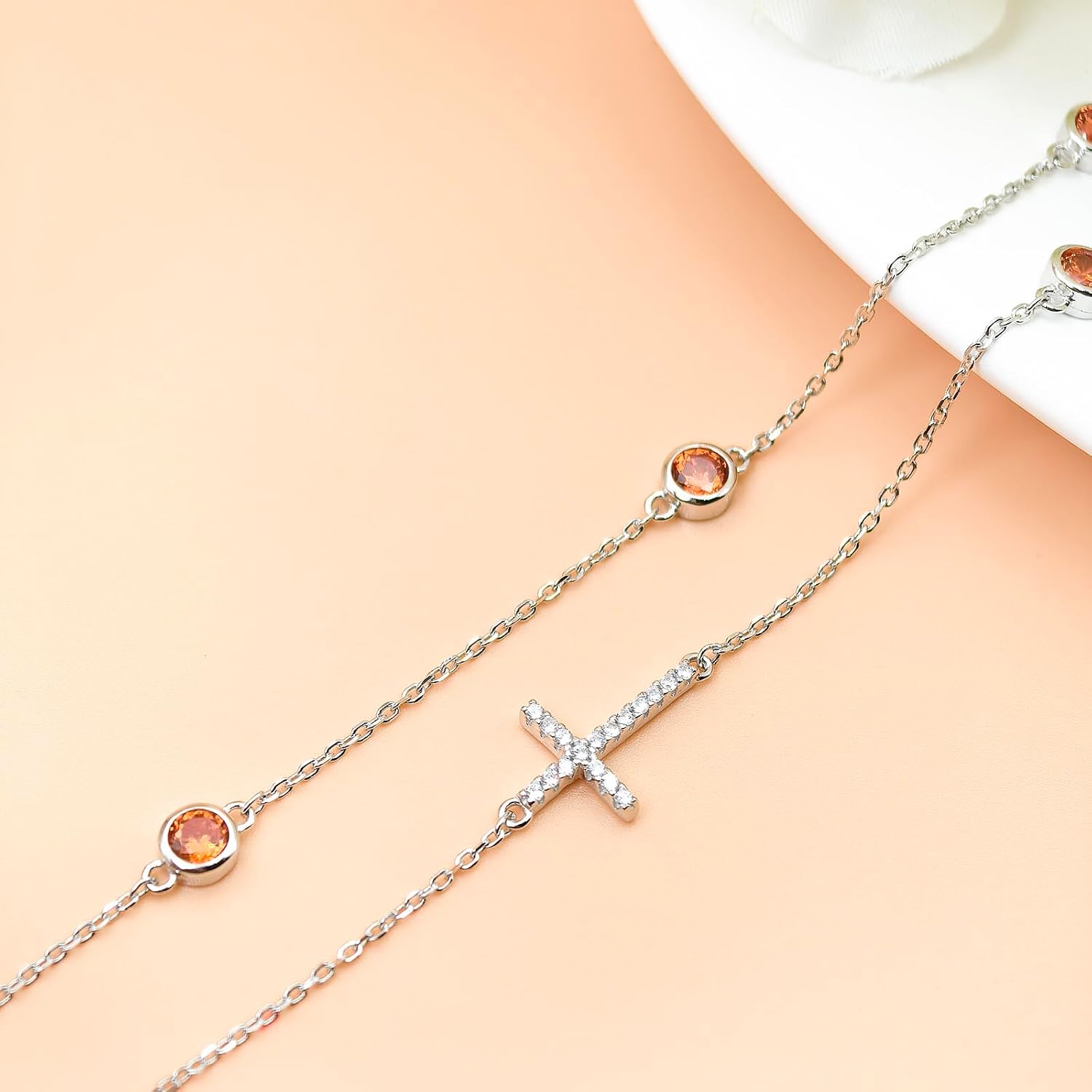 Wasee Bracelet/Anklet for Women 925 Sterling Silver Birthstone Bracelet Birthday Adjustable Anklets Jewelry Gifts for Women