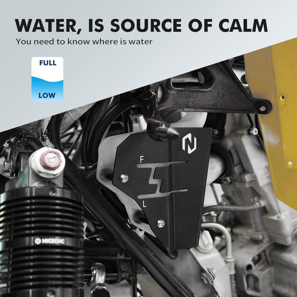 NICECNC Coolant Tank Protector Compatible with Yamaha Raptor 700 YFM700 2013 2015-2024,Raptor 700 YFM700R 2006-2008 2014 Black ATV Expansion Motorcycle Accessories