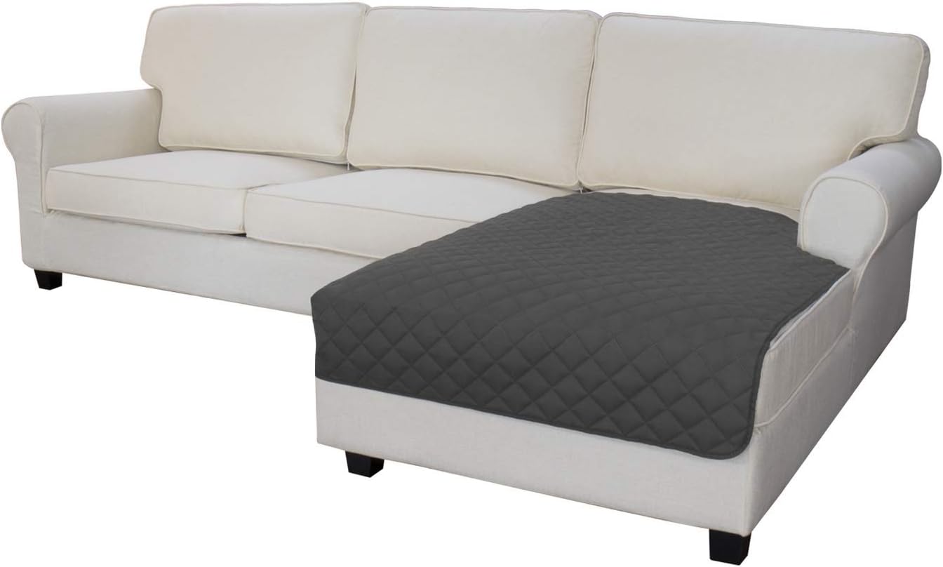 Sectional Couch Covers for Dogs L Shape Sofa Cover Reversible Sofa Slipcover Chaise Lounge Cover Furniture Protector Cover for Pets Dog Cat (42 x 68 inches, Dark Gray/Dark Gray)