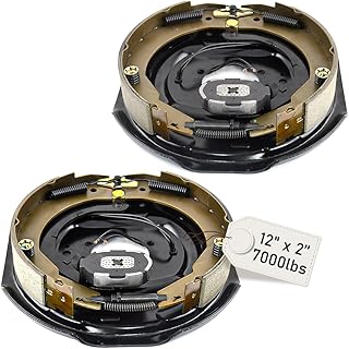 12" x 2" Electric Trailer Brake Assembly,Electric and Hydraulic Trailer Brakes Kit Replacement for 5200lbs,6000lbs,7000lbs Axle Trailer 1 Pair