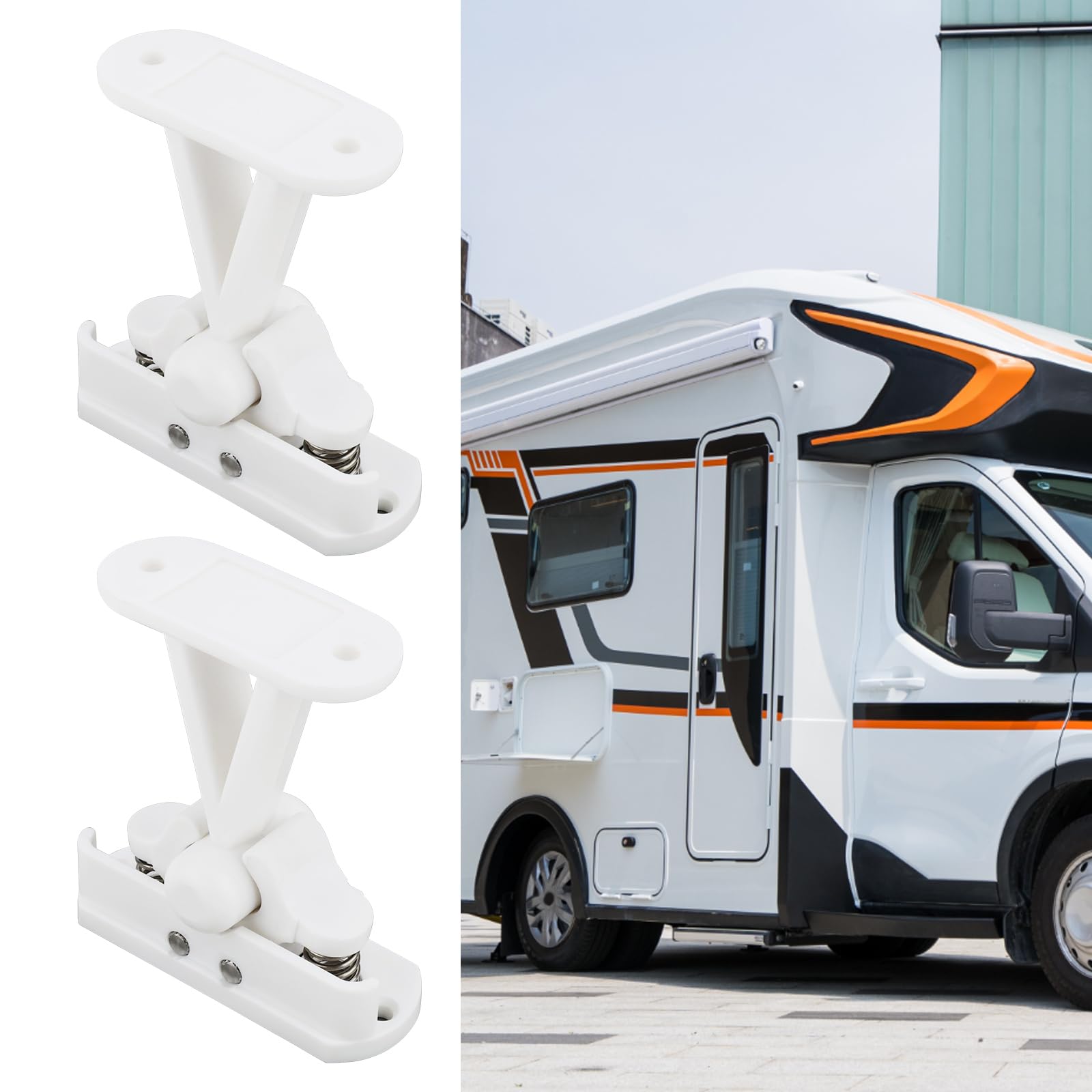 LT Easiyl 2 PCs RV Door Retainer Catch T Type RV Door Stop Compatible with Elddis Compatible with Coachman CDR6 75x71x57mm Hole Center Spacing 60mm/40mm - Image 2