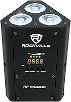 Vista 8 de 6 Rockville RF Wedge Black RGBWA+UV Batería inalámbrica DMX DJ Up Lights+RF Remotes