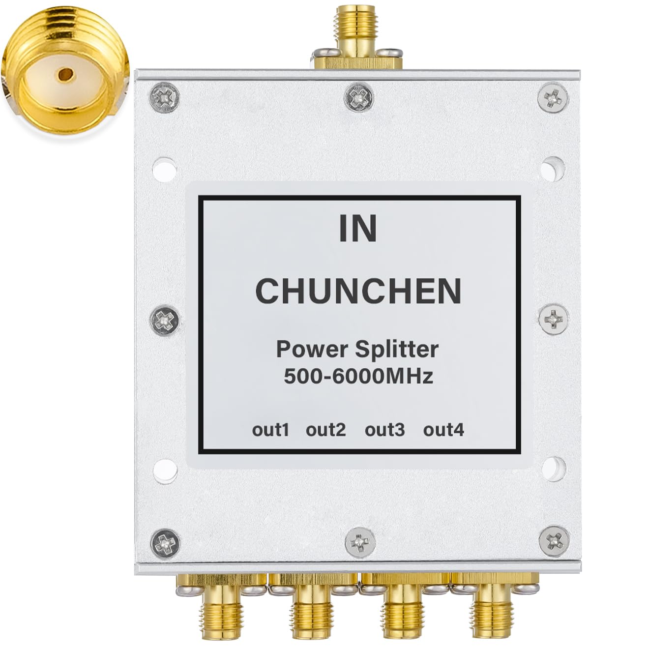 4 Vie 0.5-6GHz Splitter di Potenza 50 Ohm SMA Femmina Connettore Splitter di Segnale 500Mhz-6000Mhz Cavo Splitter di Segnale 1 Ingresso 4 Uscita per Cavo Antenna