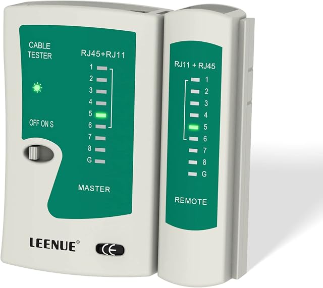Network Cable Tester LEENUE RJ45 Ethernet Cable Tester for Cat5 Cat6 Lan Cable and RJ11 Telephone Cable