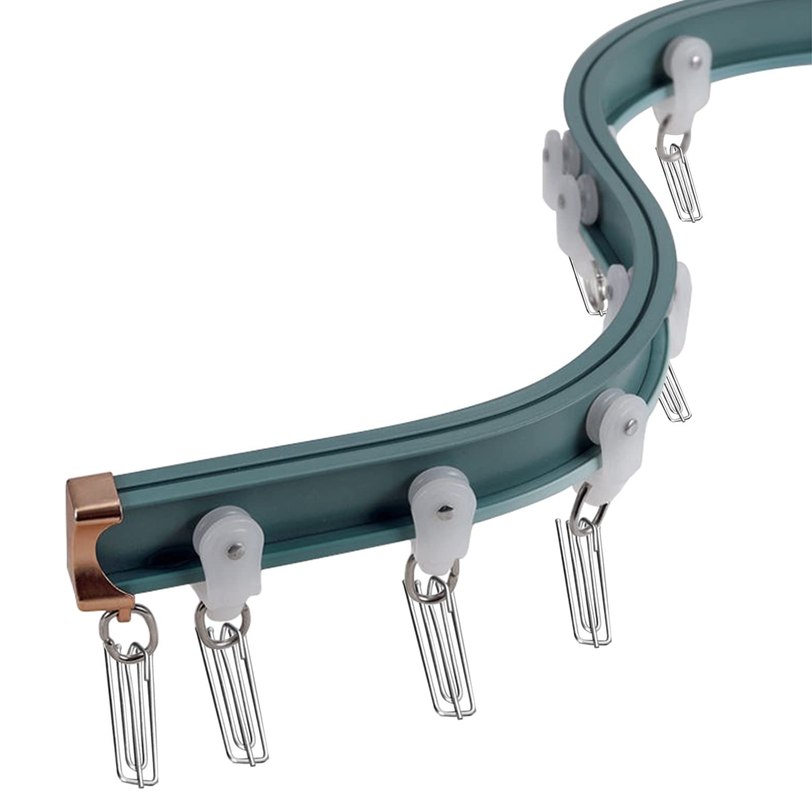 SFNIOKFG Bendable Curtain Track for Bay Window, Ceiling Mount/Wall Mount Shower Curtain Rods Set with Hooks and Fittings, for Bathroom Balcony Camper (Color : Wall Mount, Size : 240cm/7.9ft