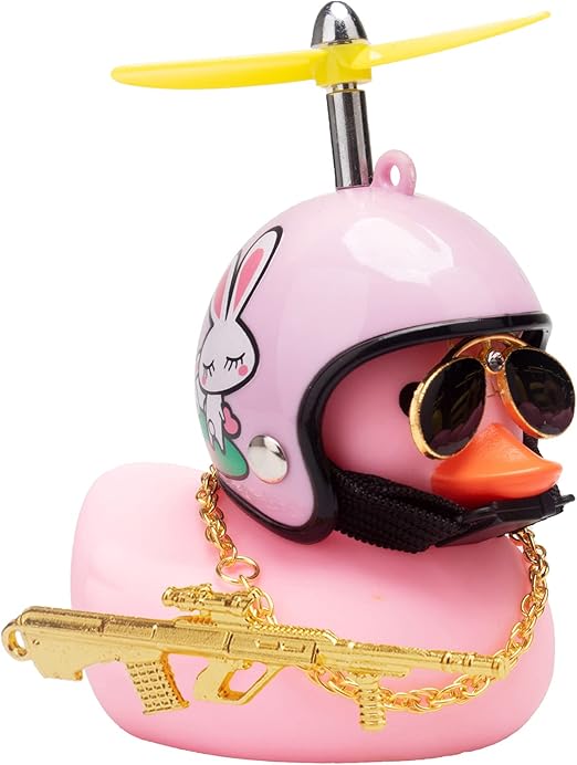 wonuu Rubber Duck Toy Car Ornaments Pink Duck Car Dashboard