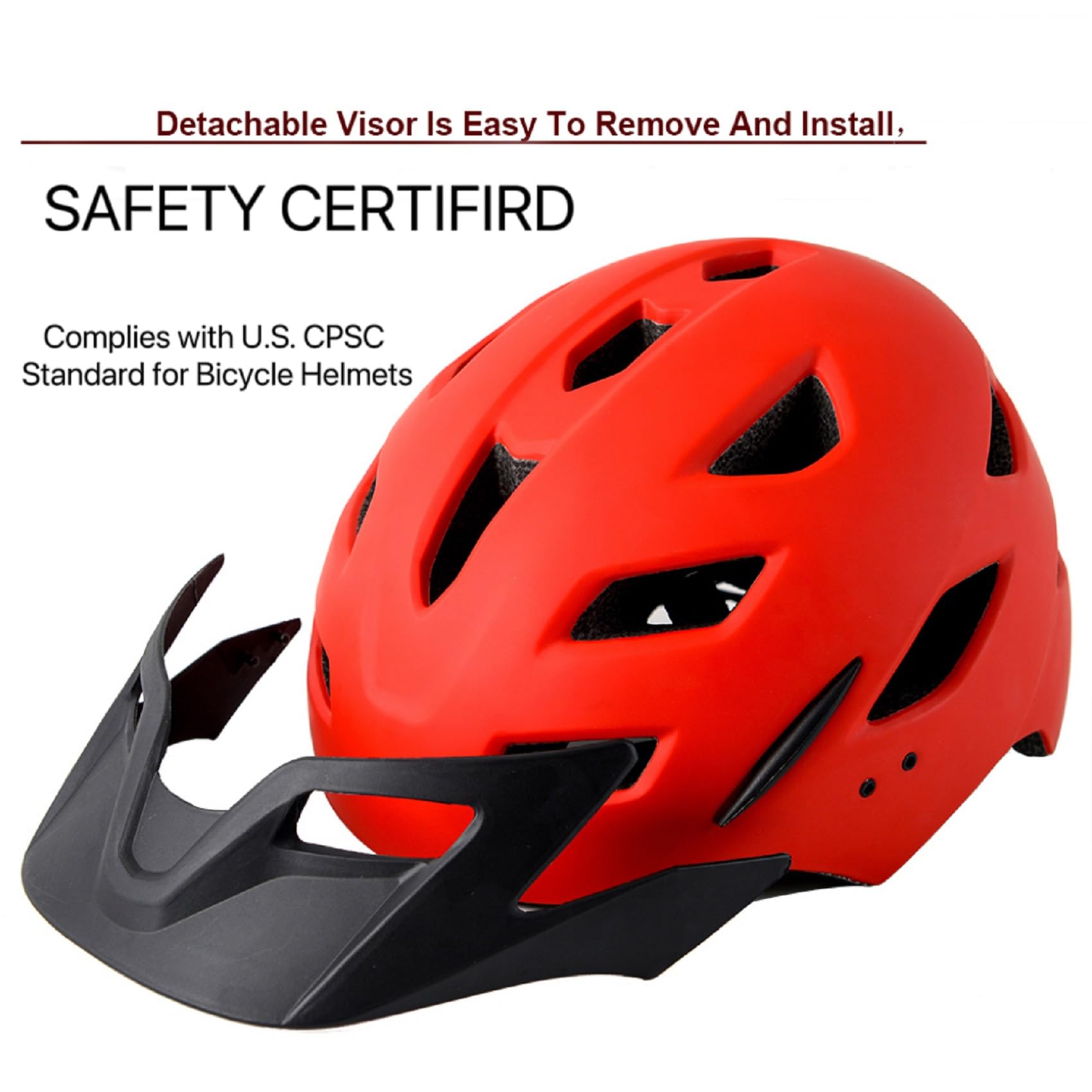 Casco de bicicleta para niños y niñas, con luz LED, visera desmontable, para niños, jóvenes, adolescentes, multideporte, para patinaje, ciclismo, patineta, monopatín, ajustable y ligero, de 3