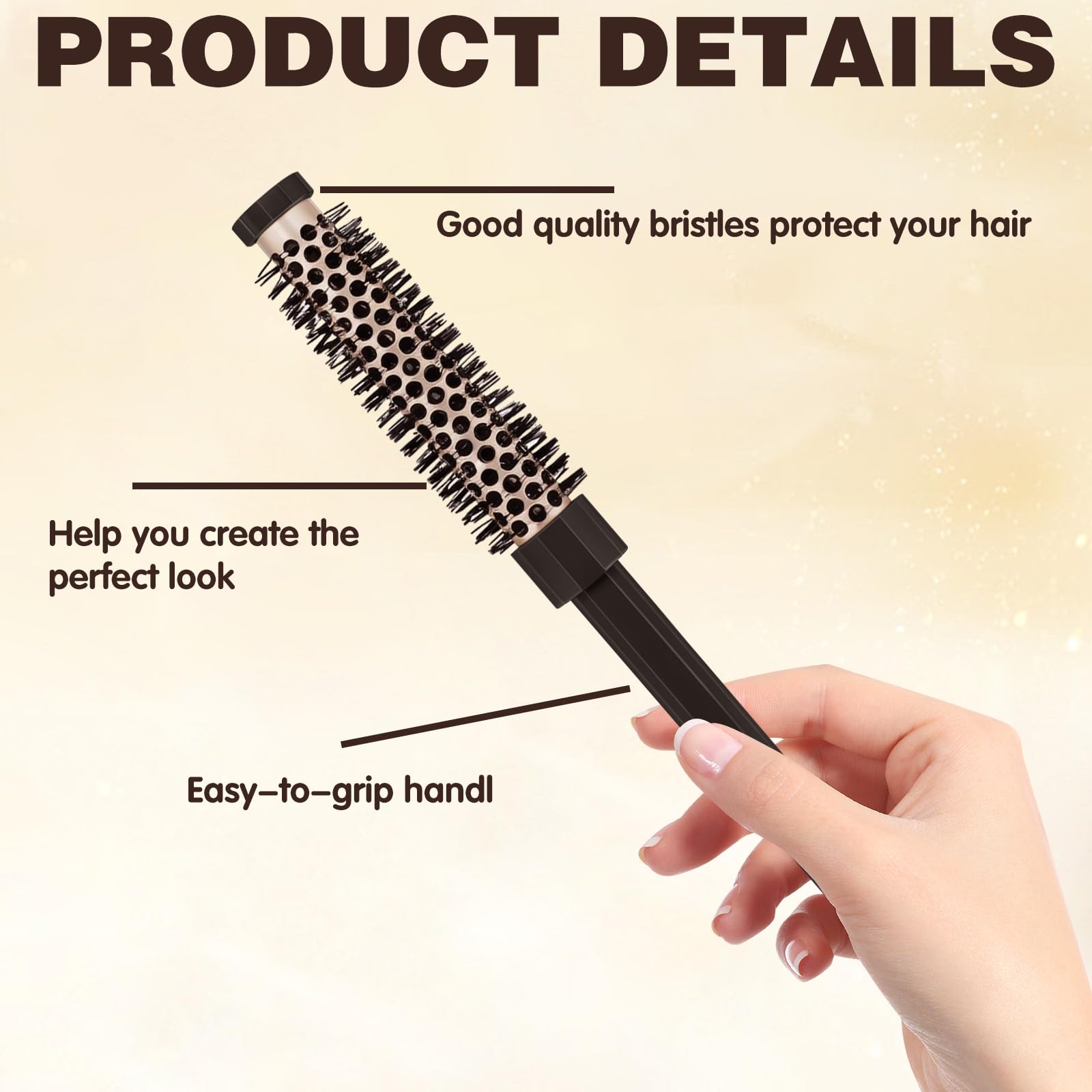 3 Pcs Honeycomb High Skull Top Modeling Roller Comb, Small Round Brush for Blow Drying Make Hair Accessories Set - Image 3