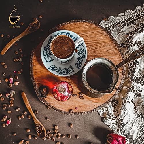 Gourmet Turkish Coffee (Extra Cardamom) - Freshly Roasted In The Usa - Speciality Grade Coffee - Single Origin (Brazil) -%100 Arabica Beans - By Saba Coffee® #TOP5