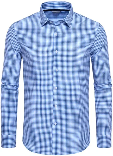 EOUOSS Mens Dress Shirts Stretch Long Sleeve Button Down Shirts Print Regular Fit Casual Busines Shirt