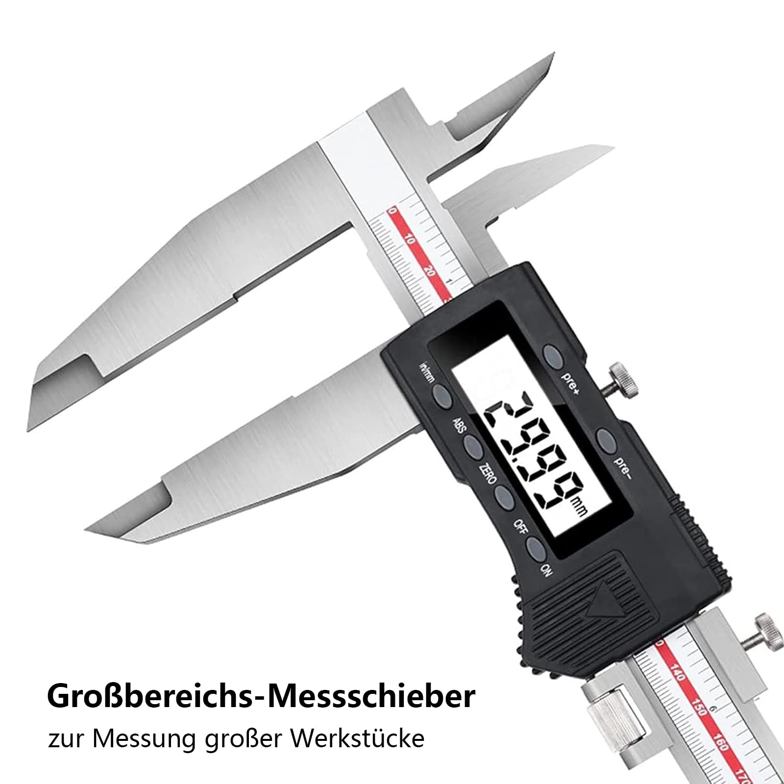 Digital Messschieber 500mm Edelstahl LCD Display Werkstatt Elektronische Schieblehre Messwerkzeuge, Haushalt und Industrie Messung Messlehre, Umrechnung von Zoll und Millimeter (0-500mm)