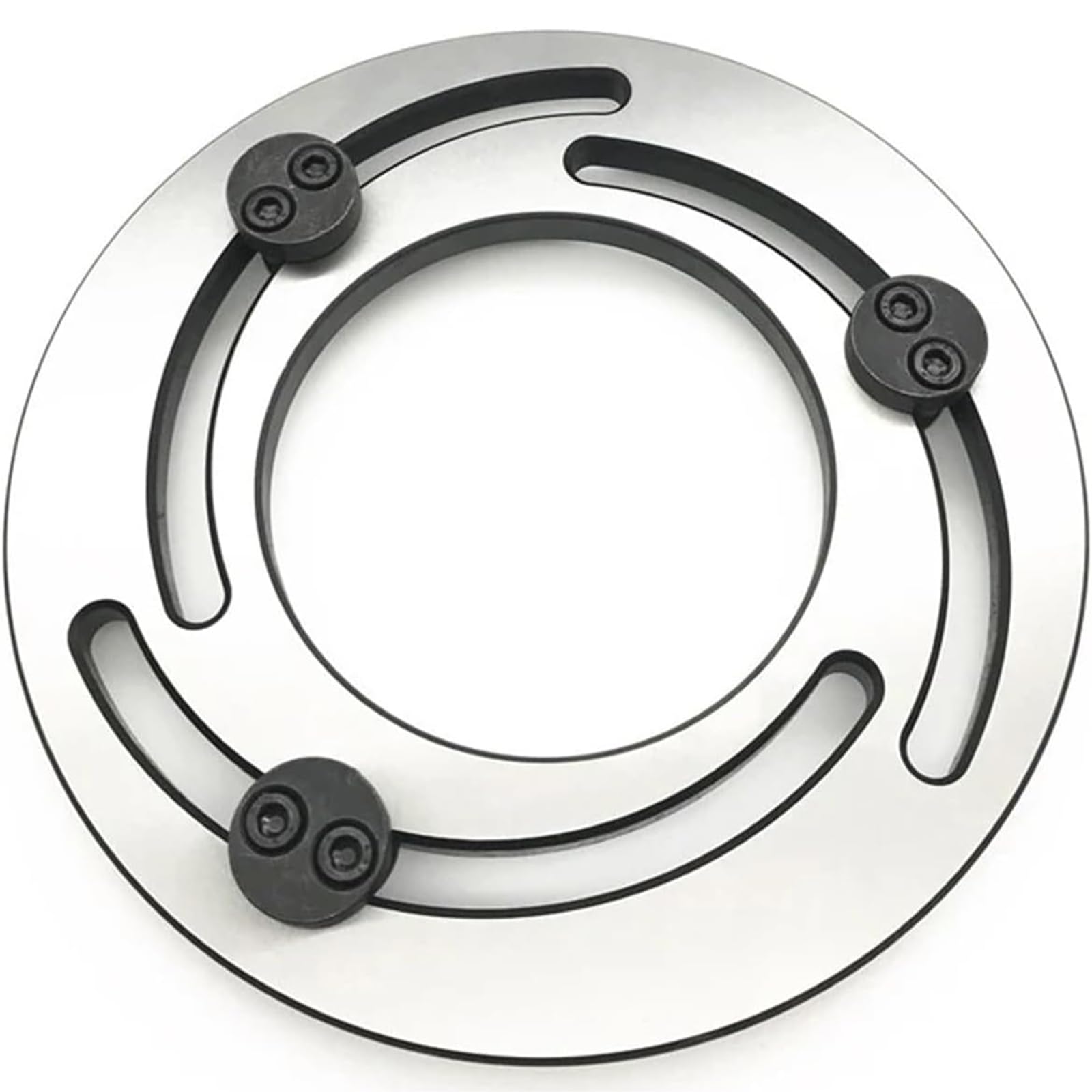Mandrin hydraulique à trois mors de 4 15 pouces, bague d'alésage en acier réglable, tête souple for tour CNC, outil réparation, argent(4in)