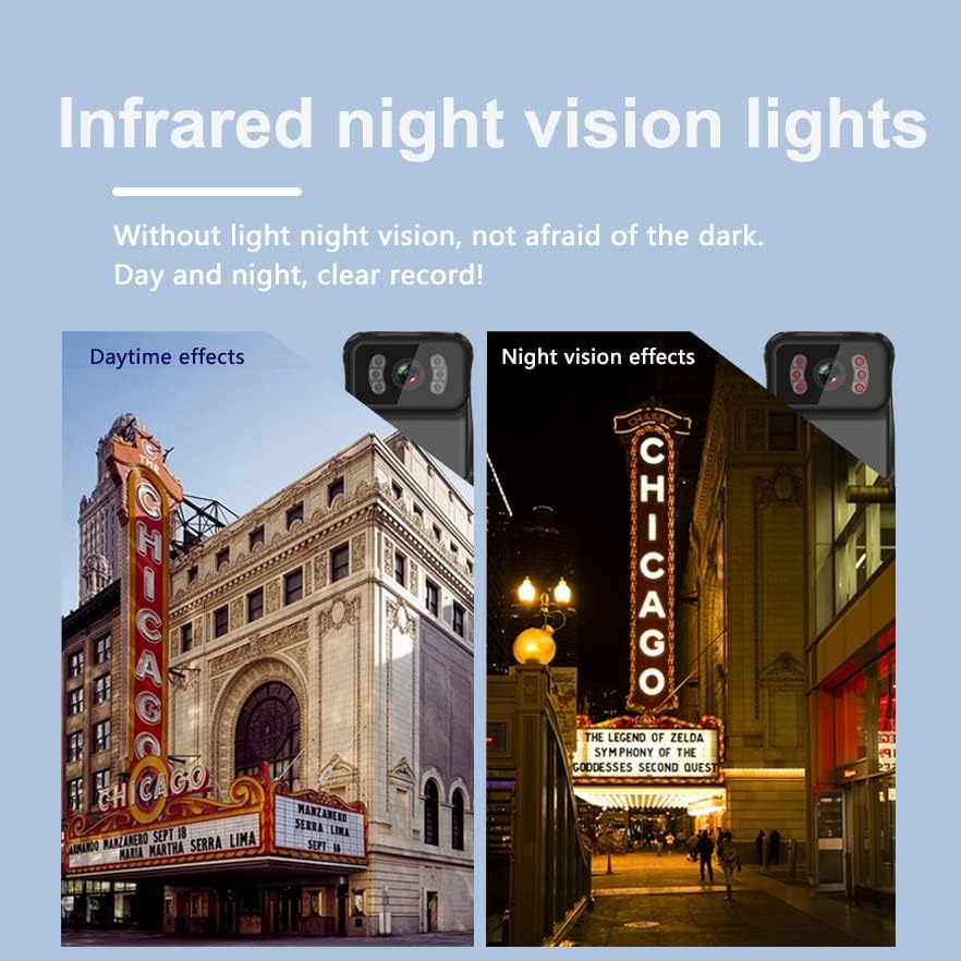 Miniatura 5 de Cámara con WiFi de 1080P con grabación de audio y video, cámara portátil impermeable con visión nocturna, mini grabadora de video de pecho para