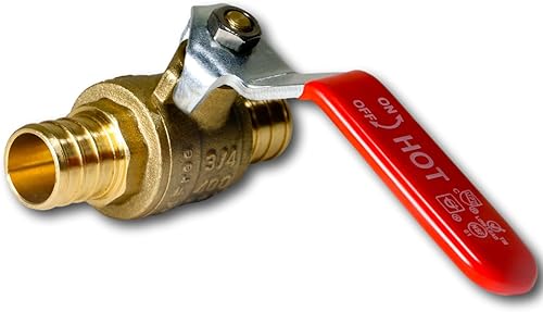 Válvula de bola Pex de 4 piezas 34" calienteroja, 24-2-34X