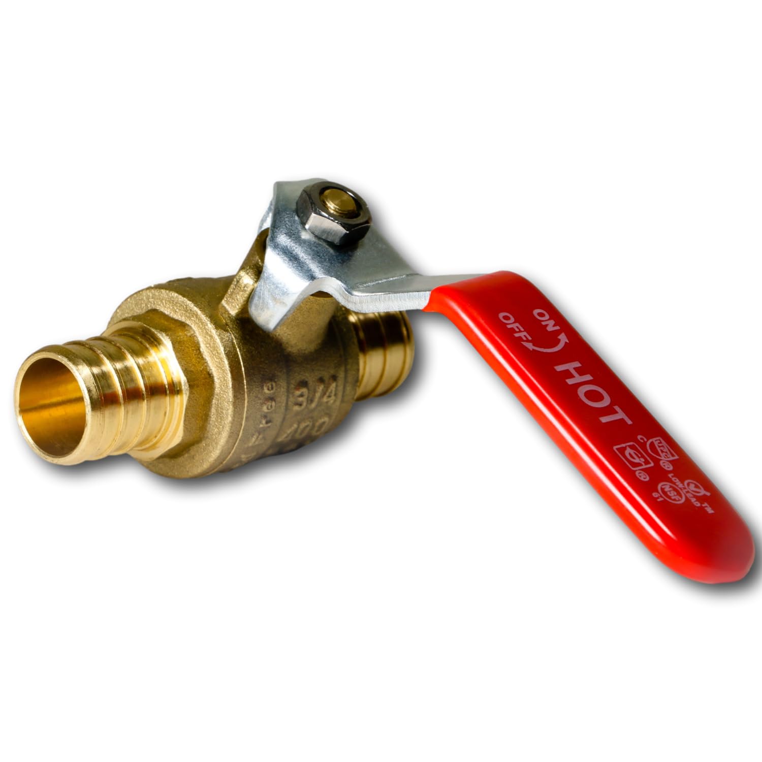 XFITTING 20 pezzi 3/4" valvola a sfera Pex con manico rosso, 24-2-3 = 20X (20 confezioni)