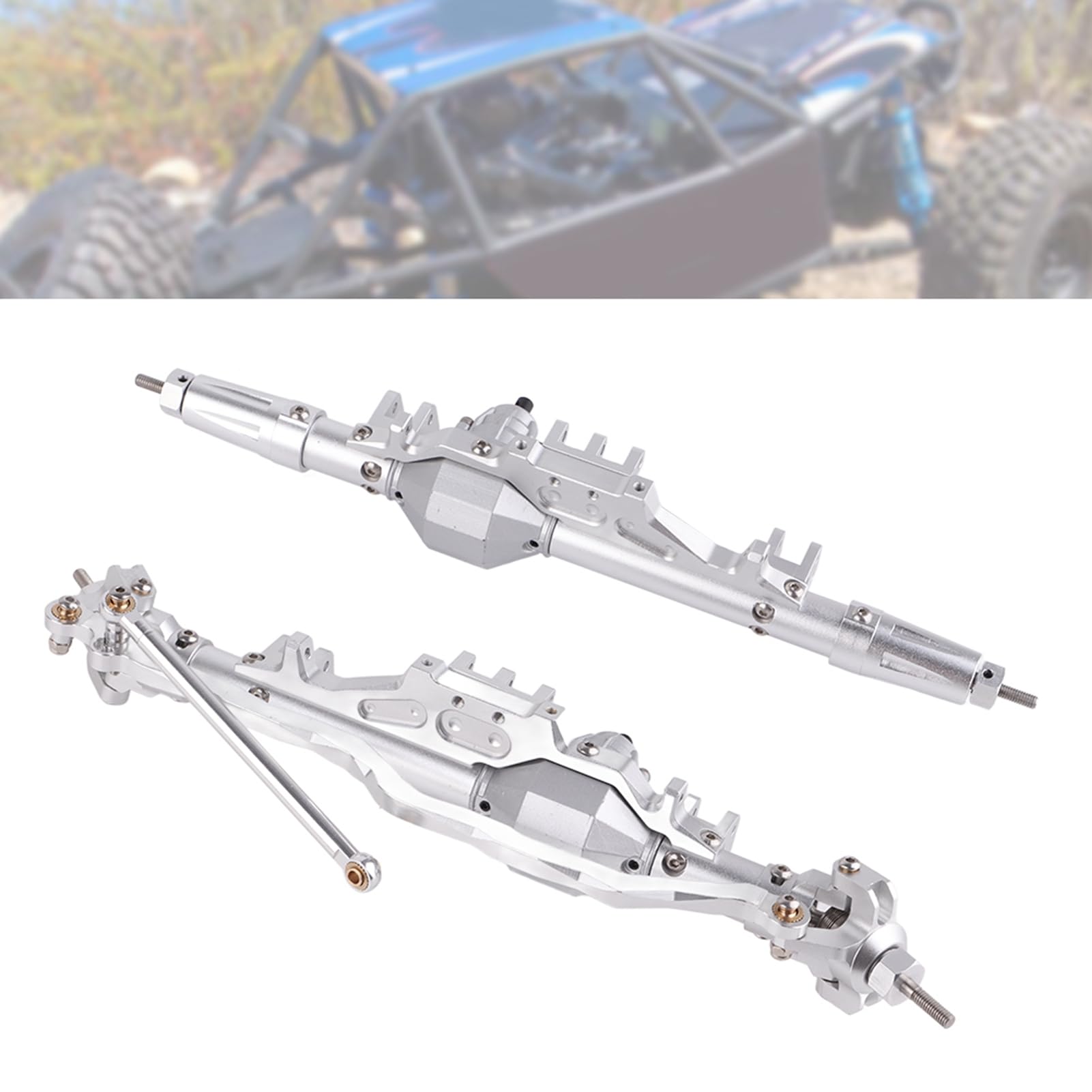 Unikalna Konstrukcja Akcesoriów RC, Części Zamienne Przedniej i Tylnej Osi ze Stopu Aluminium do Samochodu Wspinaczkowego Axial WRAITH RR10 1/10 RC, Antykorozyjne, DIY (Srebrny)