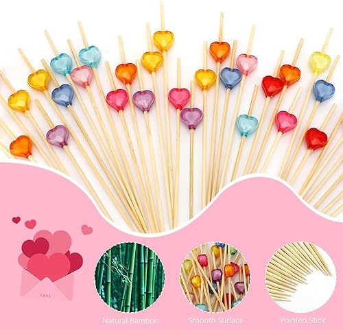 Miniatura 93 de 120 palillos de cóctel para aperitivos, palillos de cóctel para bebidas, palillos de dientes de bambú, palillos de dientes elegantes