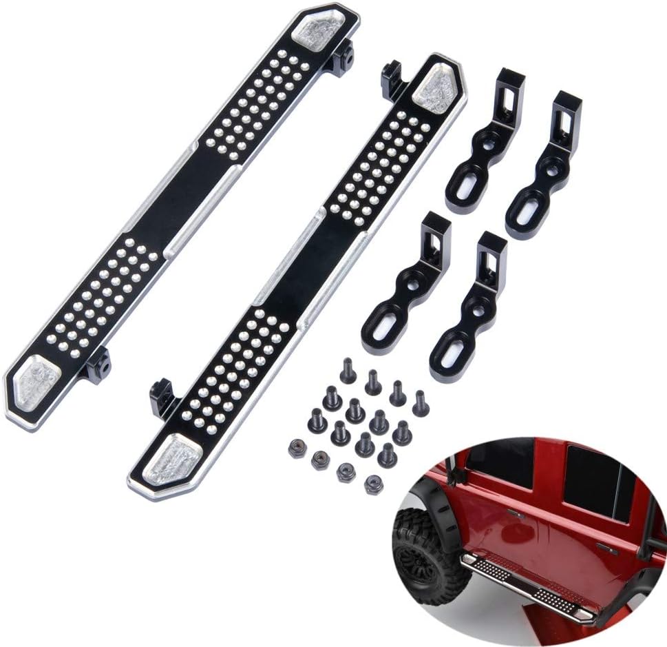 XUNJIAJIE 1 Pair Metal Side Pedal Plate for Traxxas TRX4 1/10 Crawler Car (A Style)