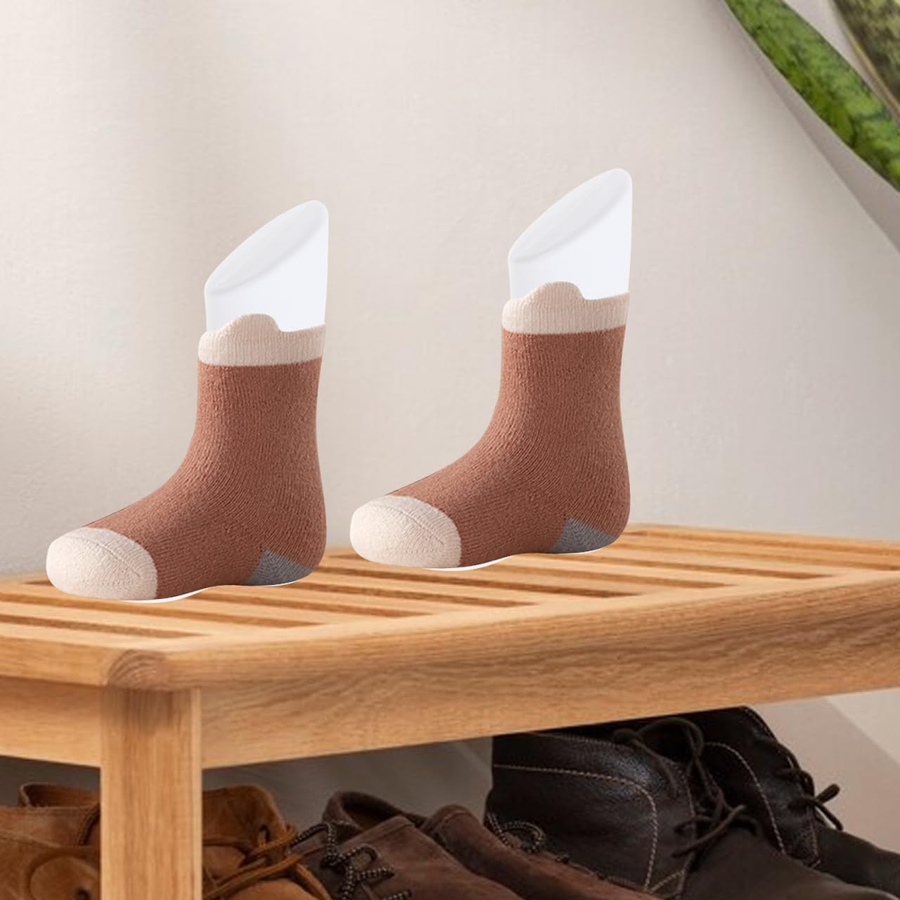 Angoily Foot Mannequin Plastic 1 Pair White 11.5cm Baby Shoe Display image 2